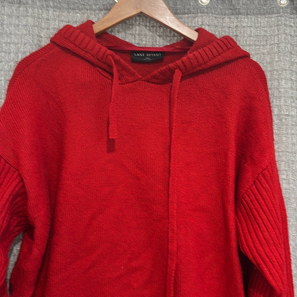 Lane Bryant Red Sweater Hoodie Size 14/16